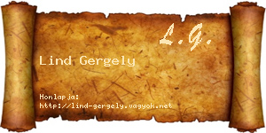 Lind Gergely névjegykártya